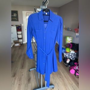 Express Cobalt Blue Portofino Shirt Dress, size S